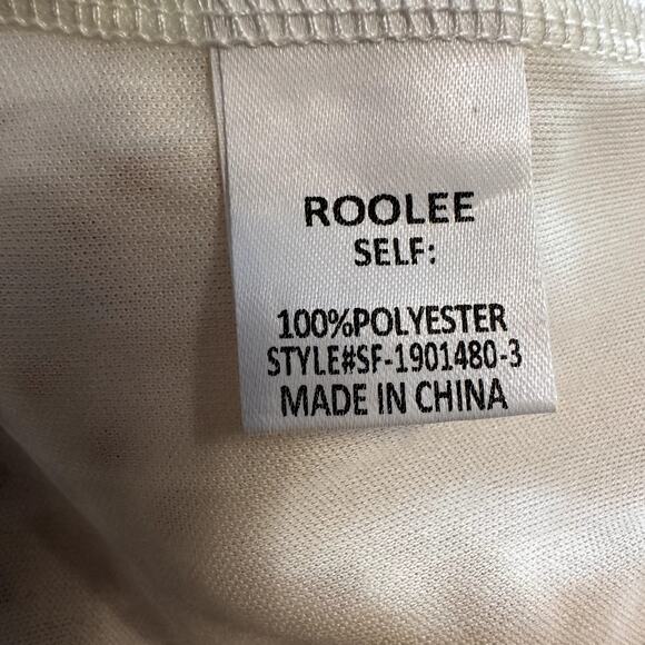 Roolee Dress Polka Dot Lace Trim Cottage Style Short Sleeve Back Zip White Small - Picture 4 of 5